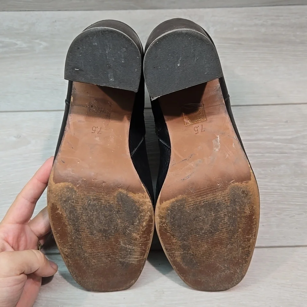 Madewell Women Greer MA534 Ankle Leather Heels Boots shoes sz 7.5
